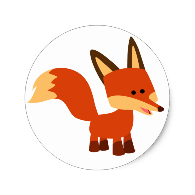 Cute Astute Cartoon Fox Sticker - Vulpini (650x650)