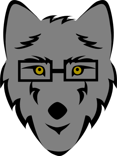 Wolf With Glasses Clip Art At Clker - Wolf Clip Art (444x594)