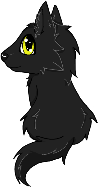 Black Wolf Pup By Wolfy Kokoro On Deviantart - Wolf Pup Silhouette (1024x768)