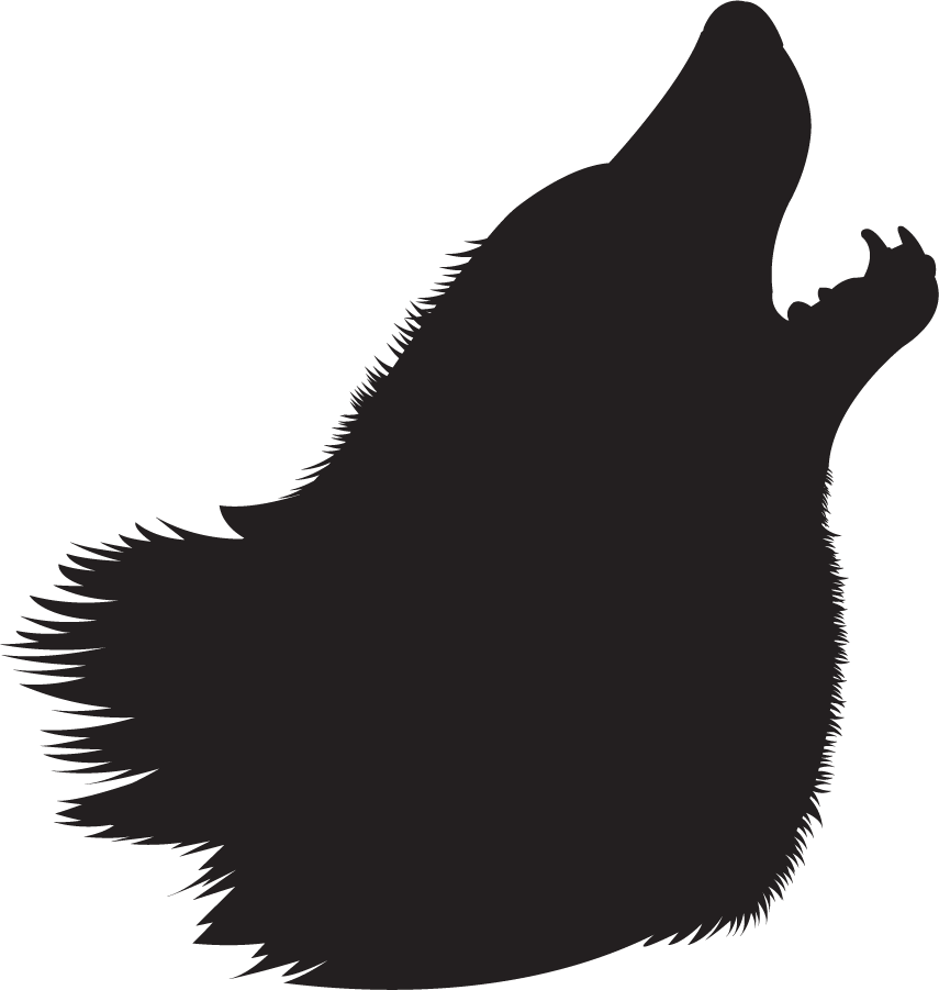 Clip Art Animals Four Legged Mammals Howling Wolf Silhouette - Punxsutawney Phil (855x901)