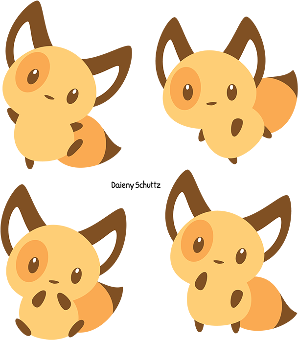 Chibi Lineless Fox - Drawing (650x733)