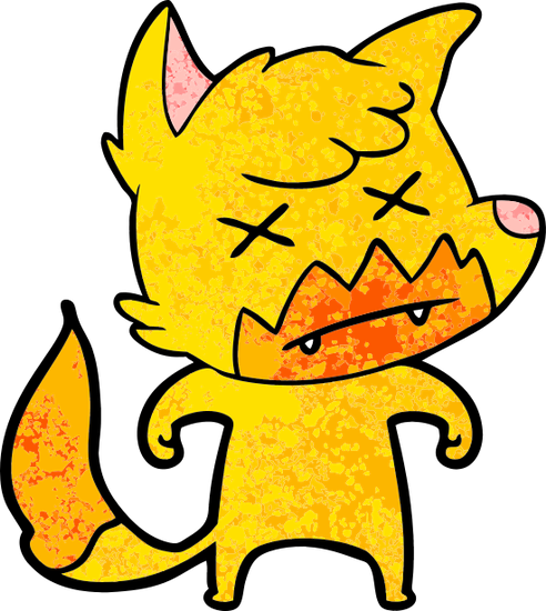 Cartoon Dead Fox - Zorro Muerto Animado (492x550)