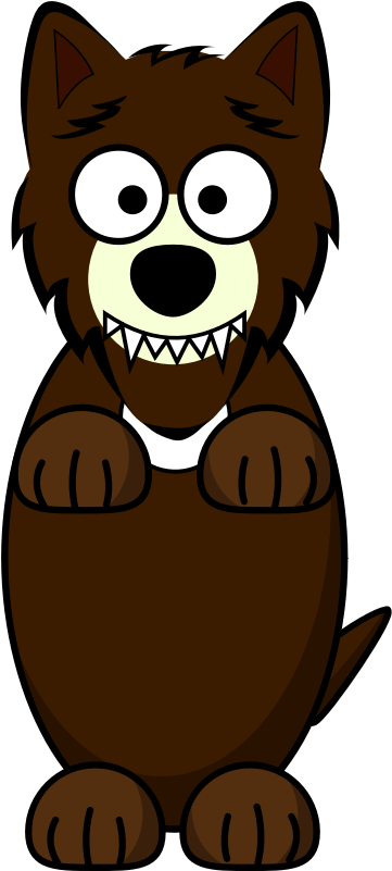Clipart - Cartoon Wolf - Custom Brown Wolf Cartoon Shower Curtain (800x800)