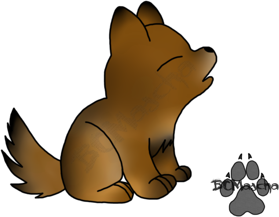 Wolf Pup Howling By Bcmascha - Gray Wolf (1063x752)