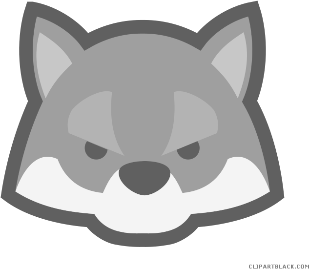 Wolf Face Animal Free Black White Clipart Images Clipartblack - Free Png Wolf Head (691x626)