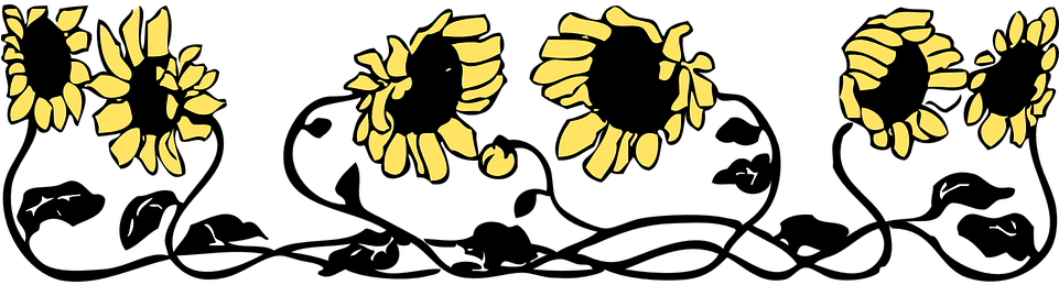 Sunflower Border Cliparts - Letter K Sunflowers Shower Curtain (960x480)