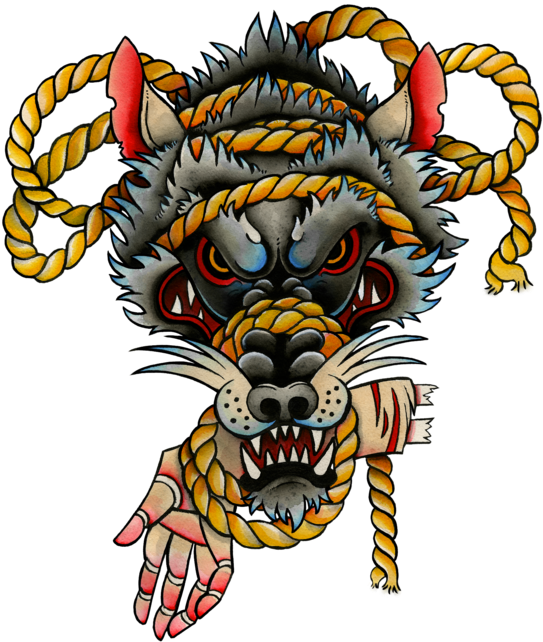 Back Piece By Mernolan On Deviantart - Fenris Wolf Tattoo (600x674)