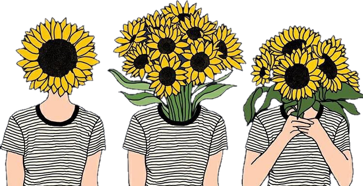 Flowers Girasoles Tumblr Girls Hipster - Sunflower Aesthetic (749x385)