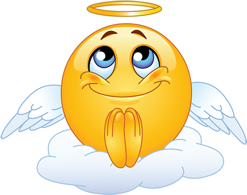 Angel Emoticon - Angel Emoji (500x500)