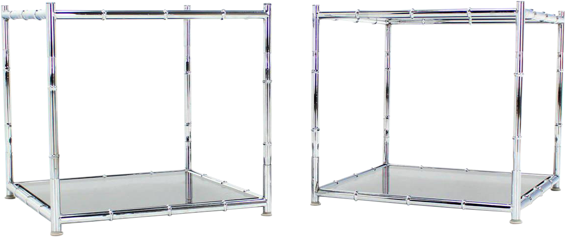 Superior Pair Of Cube Shape Chrome Faux Bamboo Frame - Smoked Glass (1280x840)