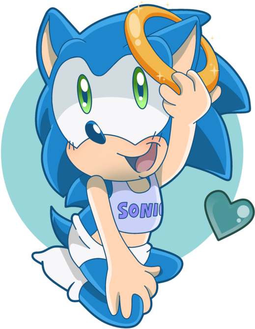 Hedgehog Clipart Cute Anime - Baby Sonic The Hedgehog (600x720)