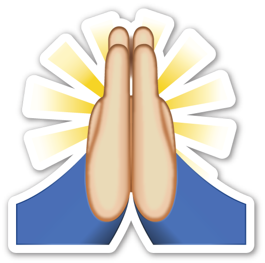 Person With Folded Hands - Pray Hands Emoji Png (528x525)