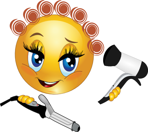 Emoji Symbols - Smiley Hair (512x455)