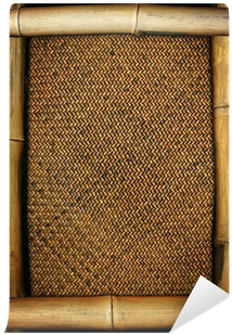 Bamboo Frame On Rattan Background Wall Mural • Pixers® - Wood (400x400)