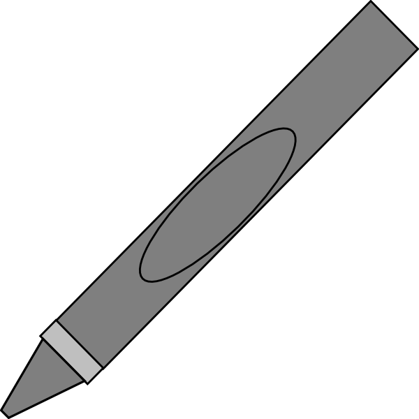 Gray Crayon Clip Art At Vector Clip Art - Gray Crayon Clip Art At Vector Clip Art (600x600)