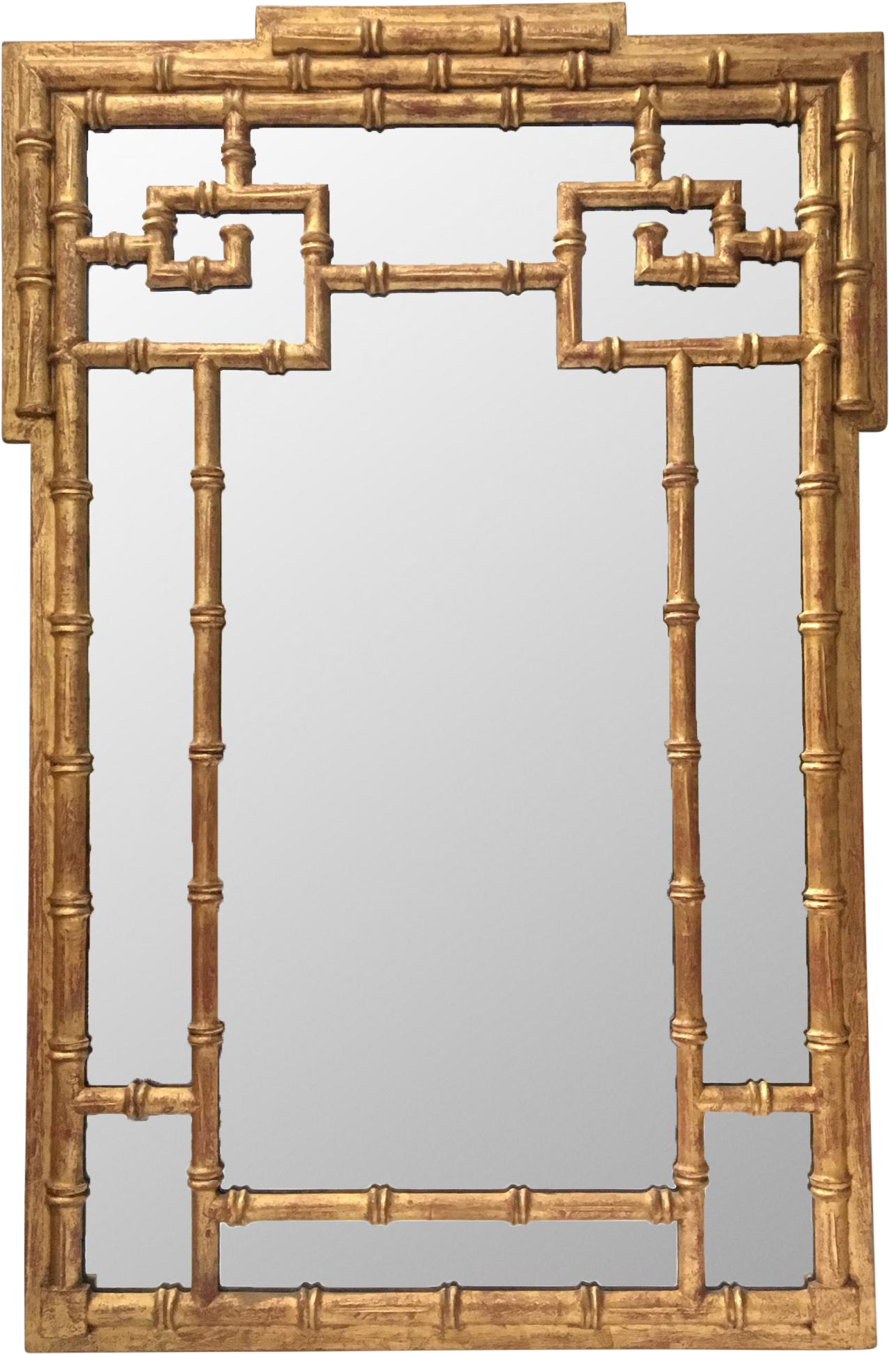La Barge Asian Chinoiserie Gold Faux Bamboo Wall Mirror - Mirror (1423x2169)