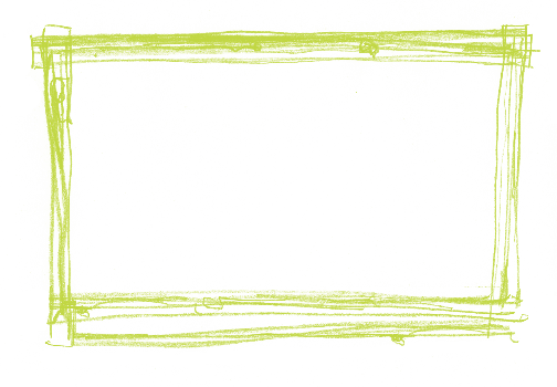 With A Cup Of Coffee, Bamboo Knitting Needles, A Ball - Green Frame Png (504x350)