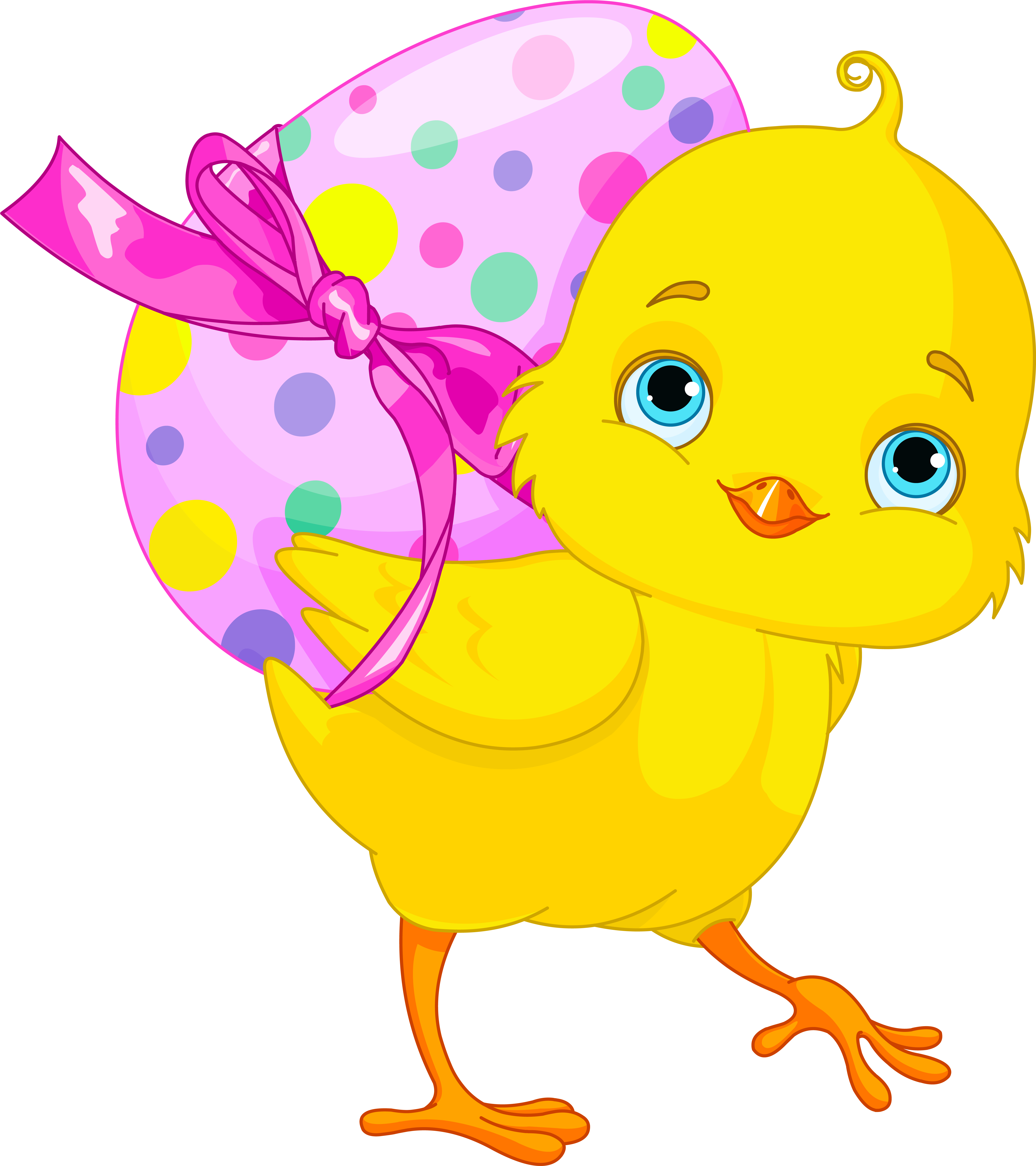 Easter Chicken With Pink Egg Clipart - Easter Chick Png (761x850)