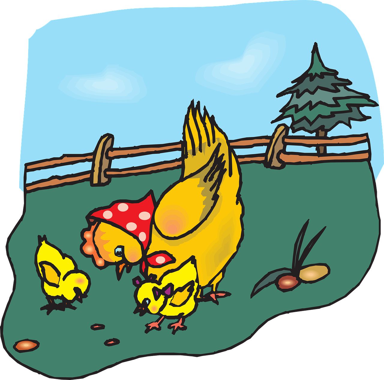 Chick Clipart Chicken Feed - Chicken Clip Art (1280x1265)