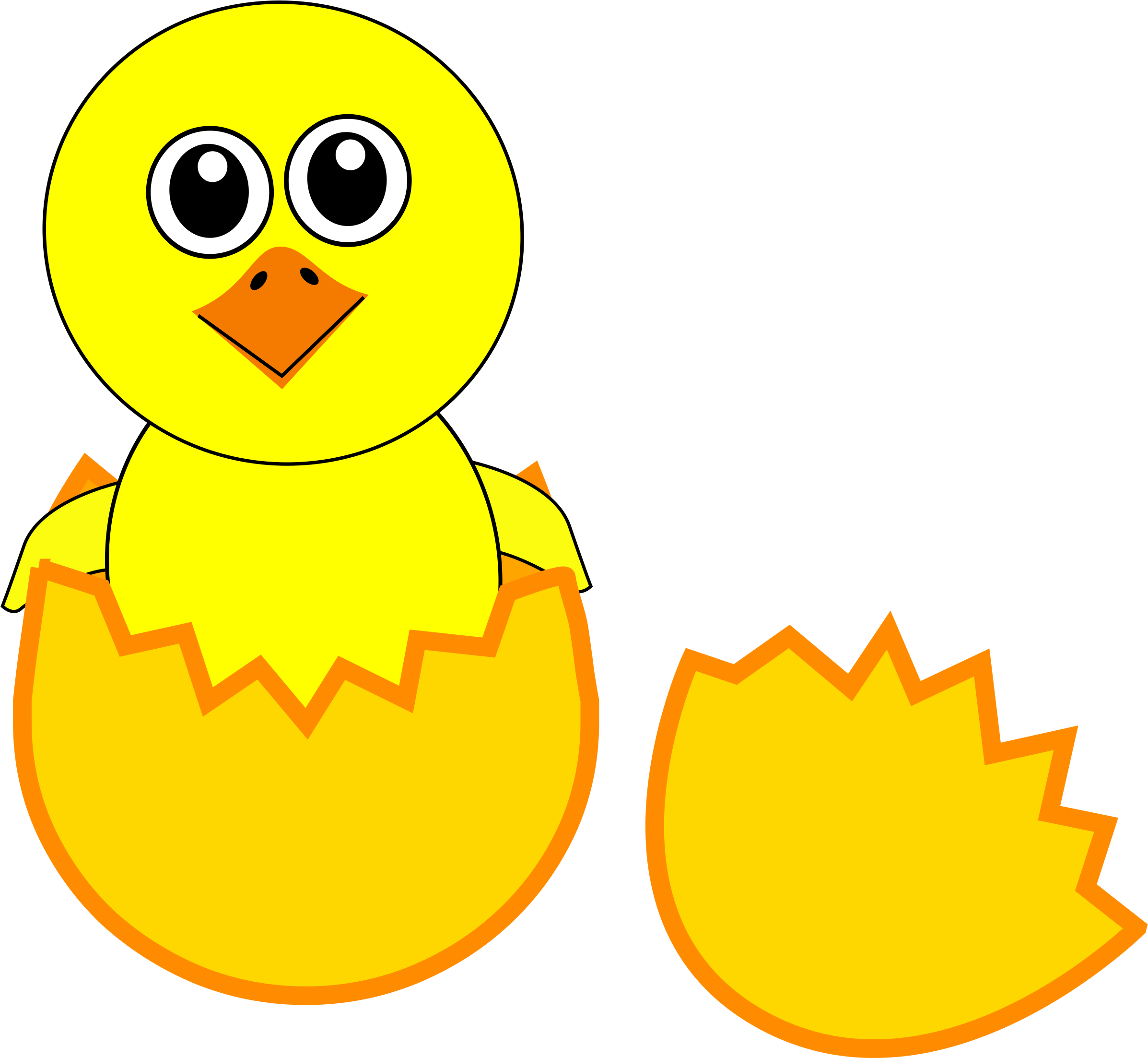 Chick Clip Art For April Free Clipart Image Image - Cartoon Chicks (2400x2204)