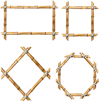 Set Of Vector Bamboo Frames, Sign, Wood, Set Png And - Vector Graphics (360x360)