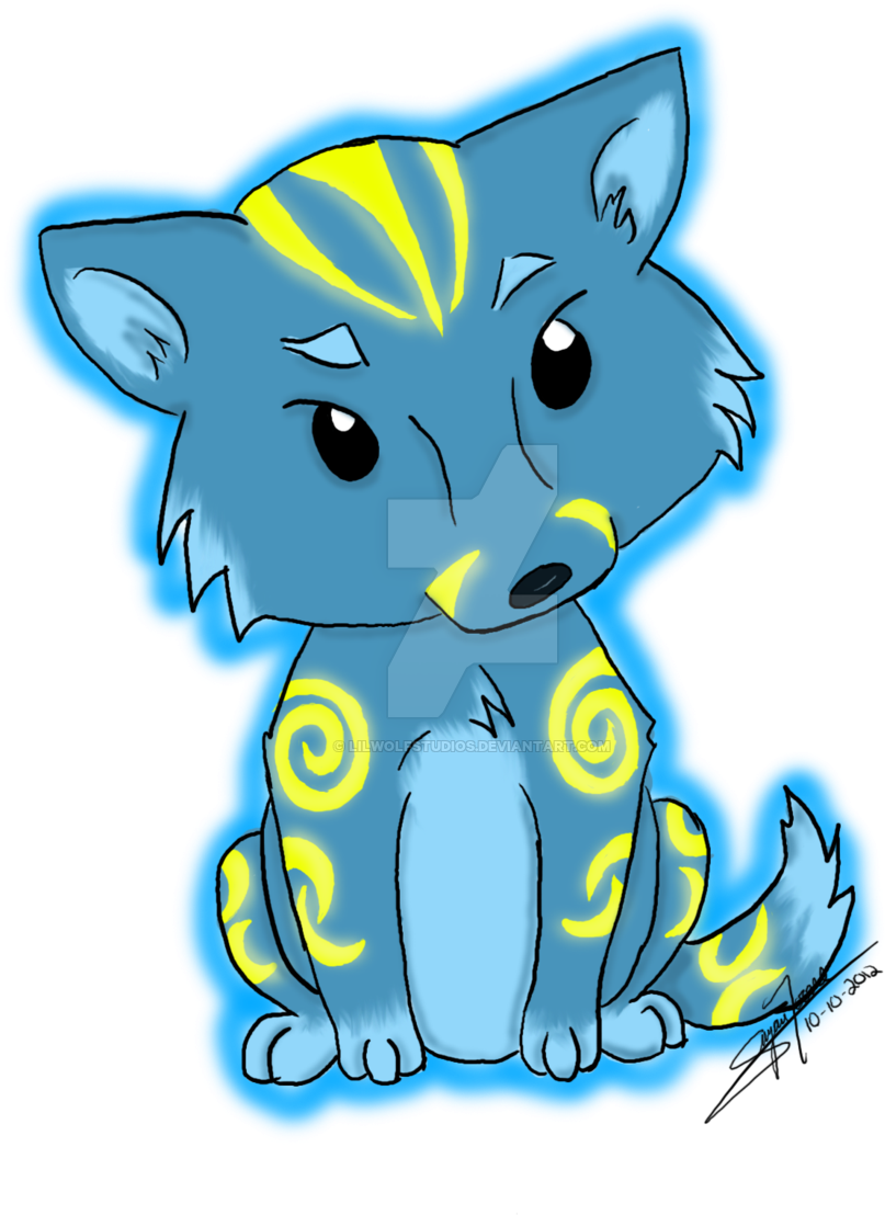 Cute Little Glowing Wolf Pup By Lilwolfstudios - Cartoon (900x1156)