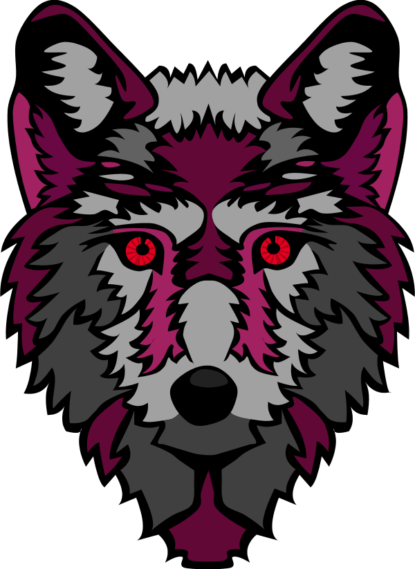 Wolf Head Stylized - Custom Wolf Face Shower Curtain (600x823)