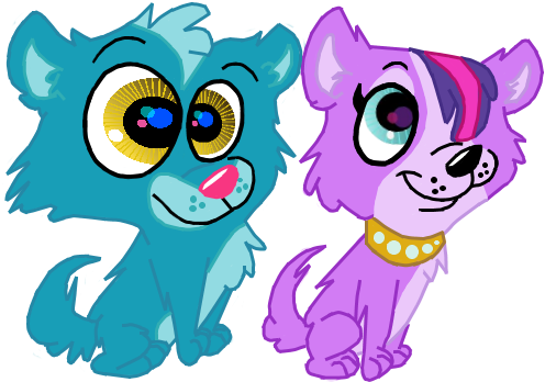 Lps Sunil And Zoe Wolf Pups Vector By Varg45 - Cartoon (539x540)
