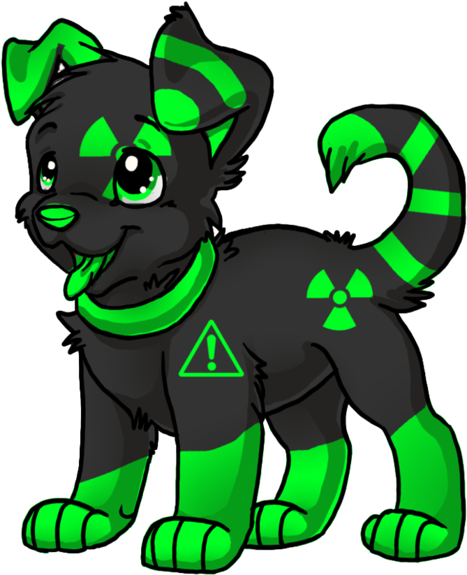 Green Toxic Puppy Adoptable - Green Wolf Png (916x871)