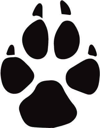 Gray Wolf Map - Grey Wolf Paw Print (432x432)