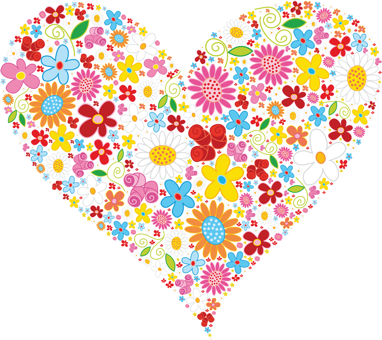 Hearts And Flowers Clip Art (1234x1089)