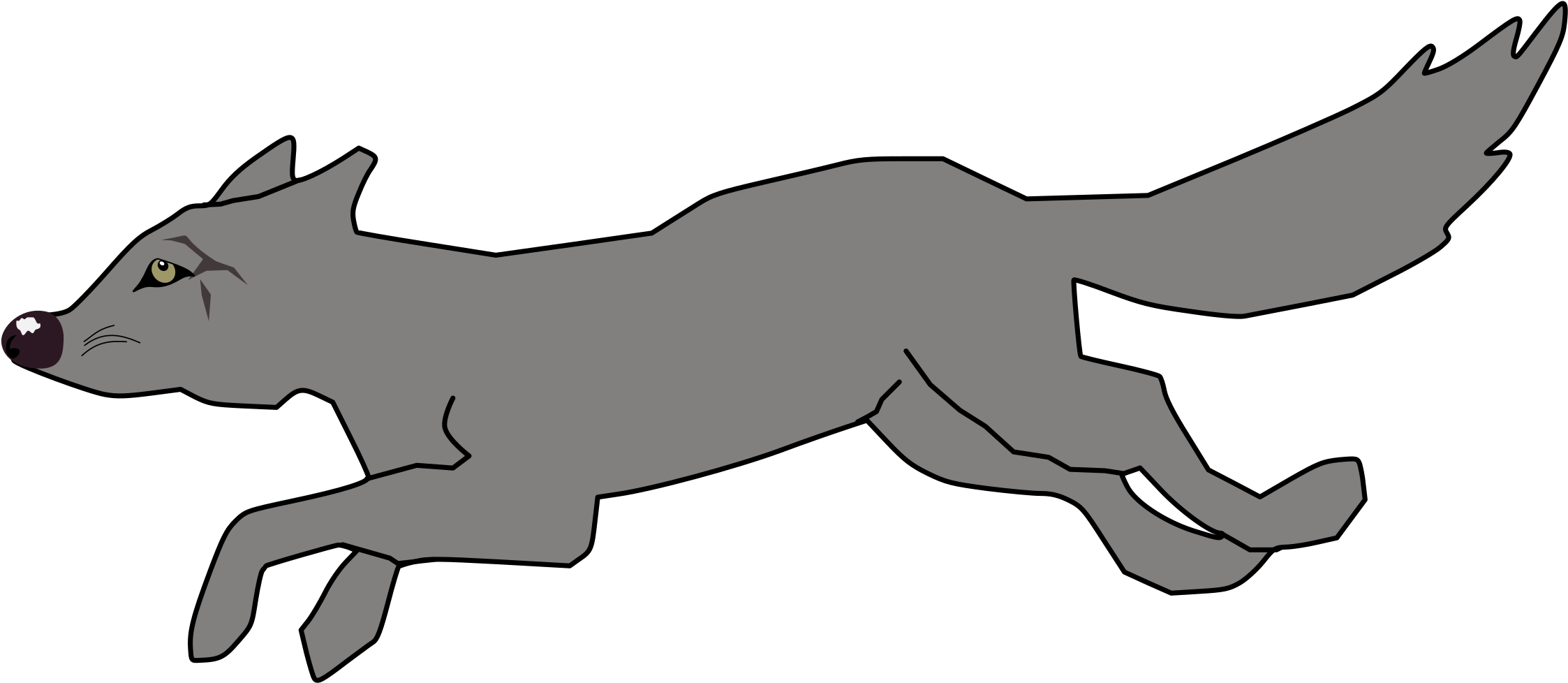 Big Image - Hungry Wiled Wolf Clipart (2400x1310)