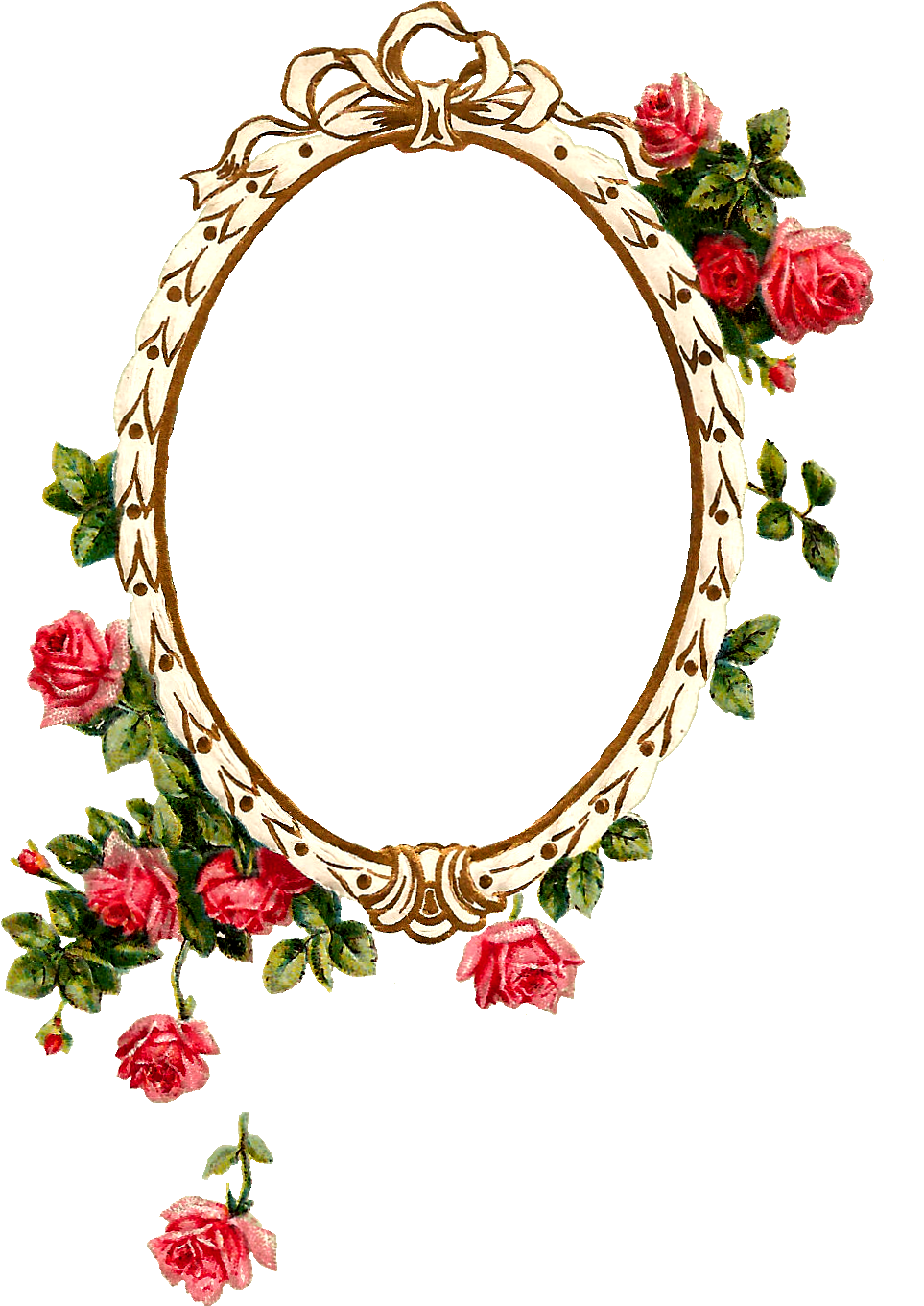 Free Digital Printable Label And Pink Rose Flower Frame - Rose Flower Frames Design (1039x1472)