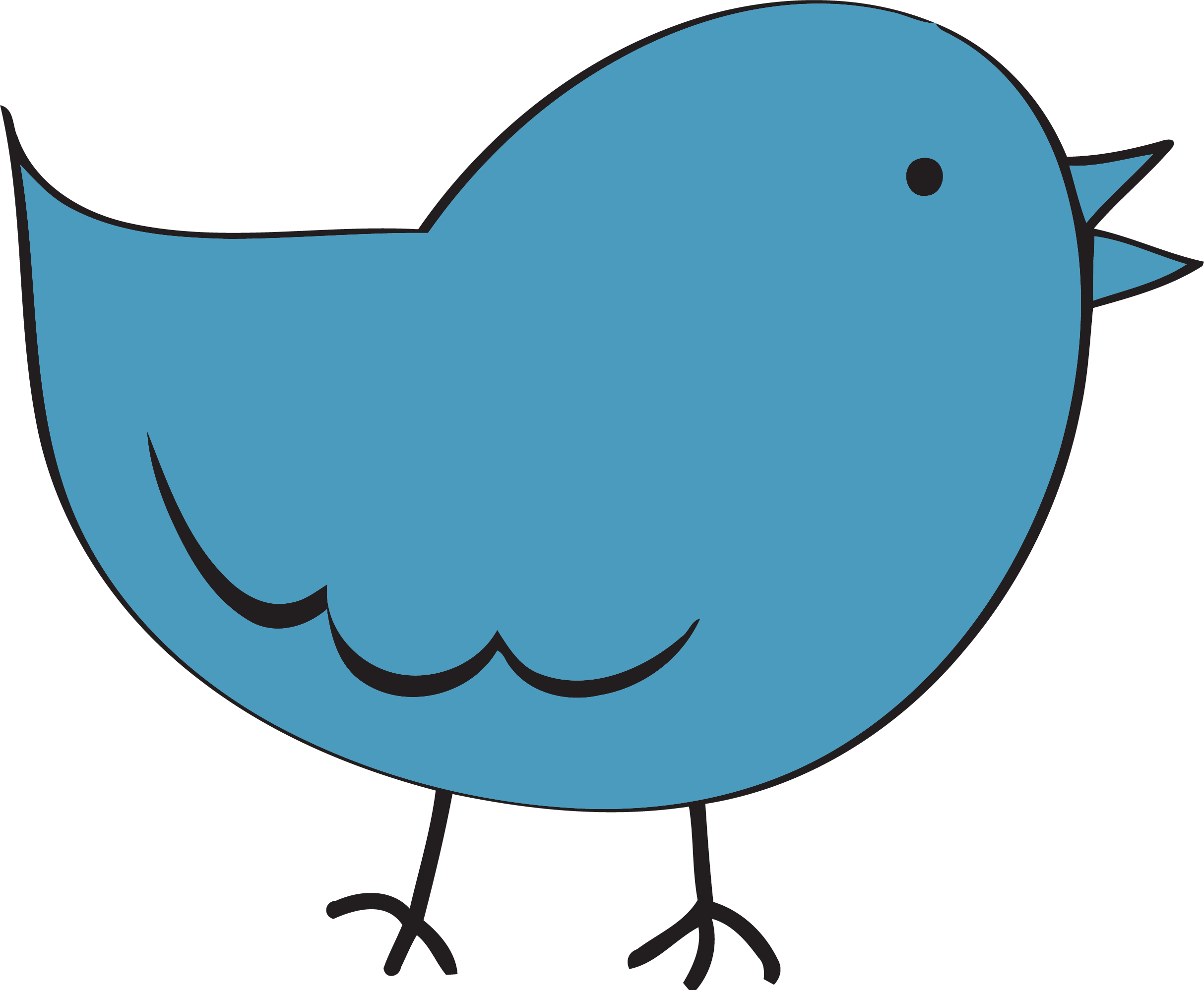 Steel Blue Cute Bird Fat Clipart Png - Transparent Bird Free Clipart (2427x1997)