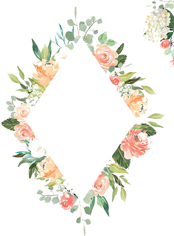 Watercolor Flowers Frame Png - Pfirsich-und Creme-aquarell-blumenhochzeit Karte (609x787)