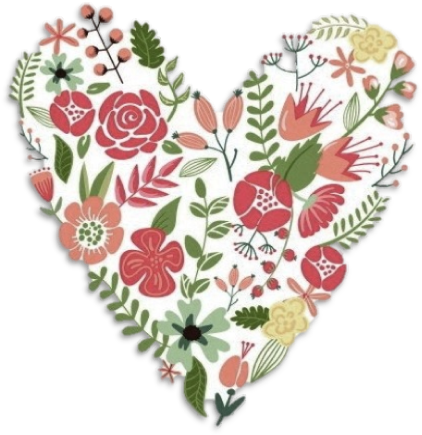 Corazón Con Flores - Corazón Con Flores (494x515)