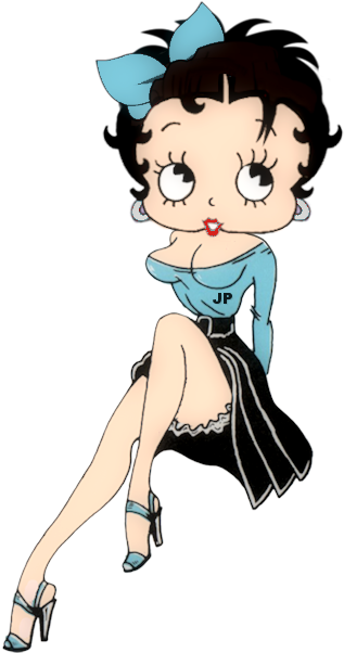 Betty Boop In Low Cut Too, Showing Lots Of Leg - Stray Cats Pin Up Girl (390x622)