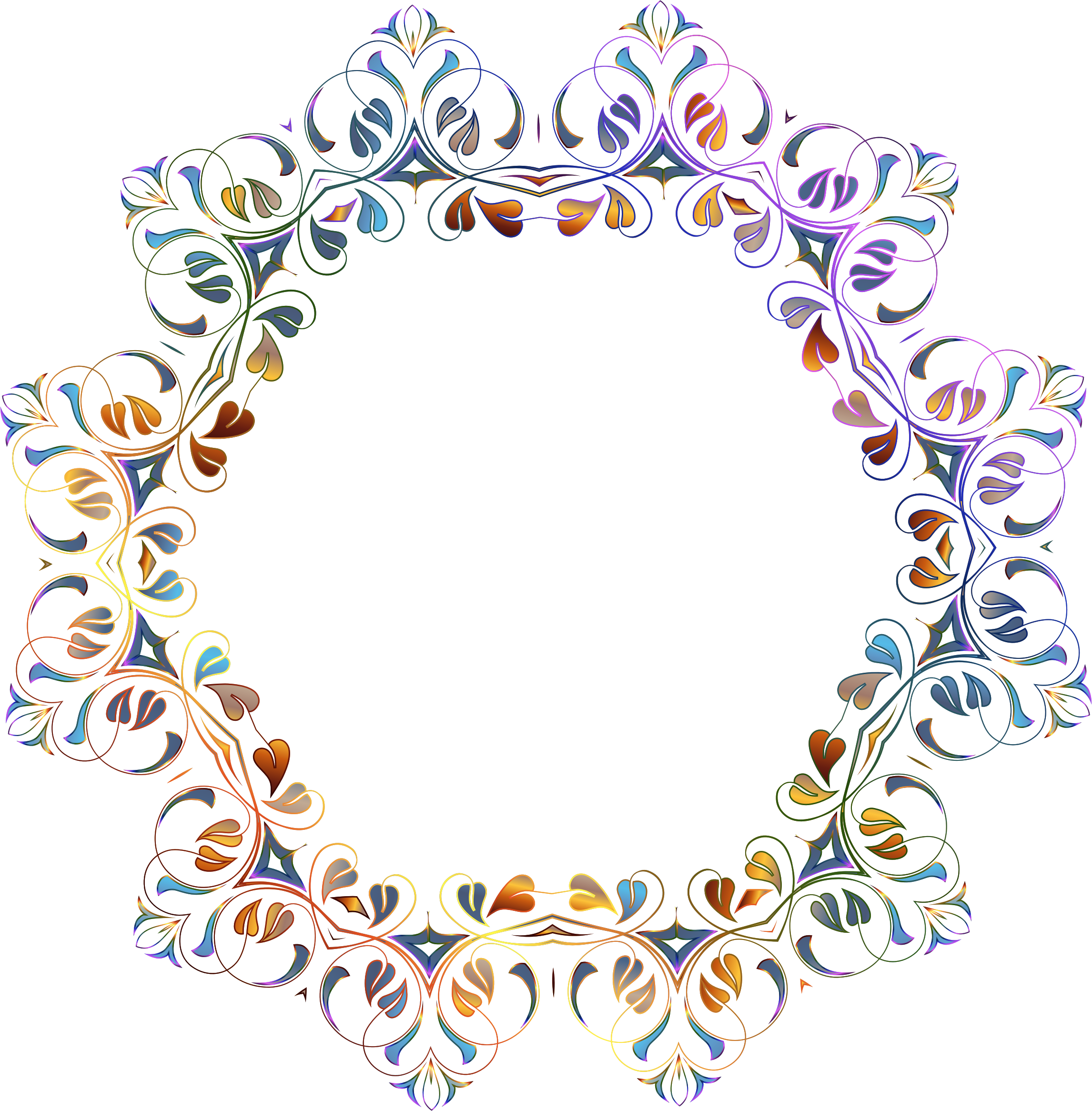Flourish Frame 23 - Flower Frame Background Transparent (2292x2332)