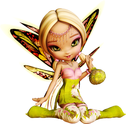 Little Girl Fairy~~ Love The Colors - Just Wanted To Say Hi (500x492)