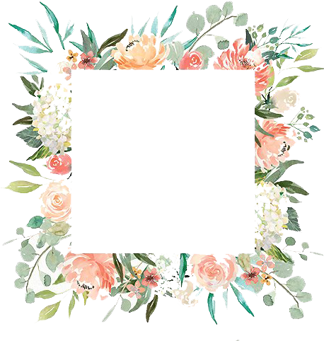 Free Romantic Watercolor Floral Frame Png - Watercolor Flower Frame Transparent Background (546x520)