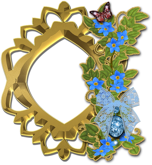 Photo, Frame, Scrapbook, Flowers, List, Nature, Gold - Gentiana (640x640)