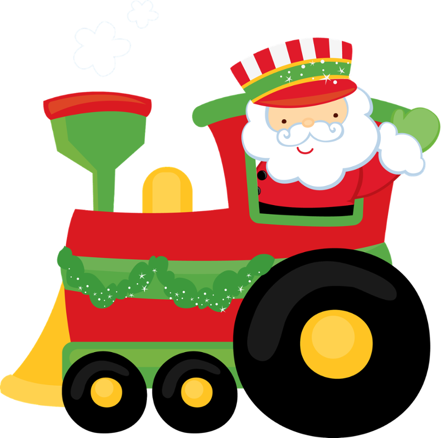 Say Hello Christmas Clipartchristmas - Santa Train Clip Art (900x882)