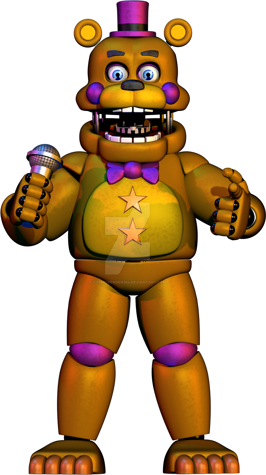 Cosmicrenders64 47 2 Rockstar Fredbear By Cosmicrenders64 - Fnaf Rockstar Springbonnie (1600x1664)