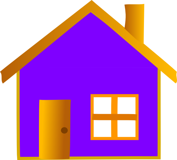 Home Clip Art - Purple House Clipart (600x540)