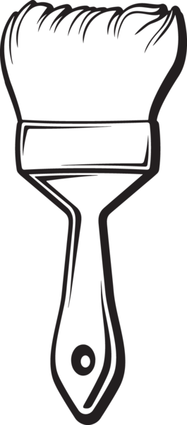 Paint Brush Clipart Black And White (265x600)