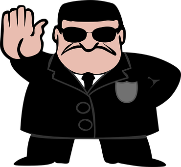 Bodyguard Police Detective Agent Secret Fb - Stop Clipart (370x340)