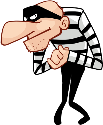 Thief, Robber Png - Cartoon Robber Transparent - (380x454) Png Clipart  Download