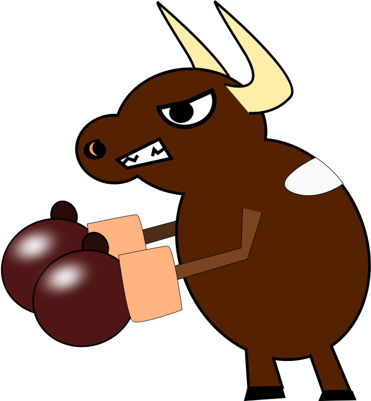 Clipart - Fighting Cow - Cow With Boxing Gloves (800x800)