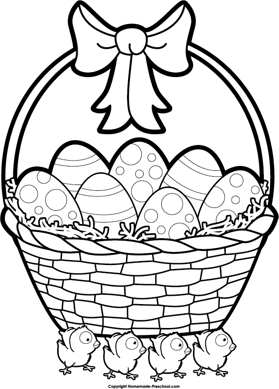 Apple Basket Clipart - Draw A Easter Basket (571x797)