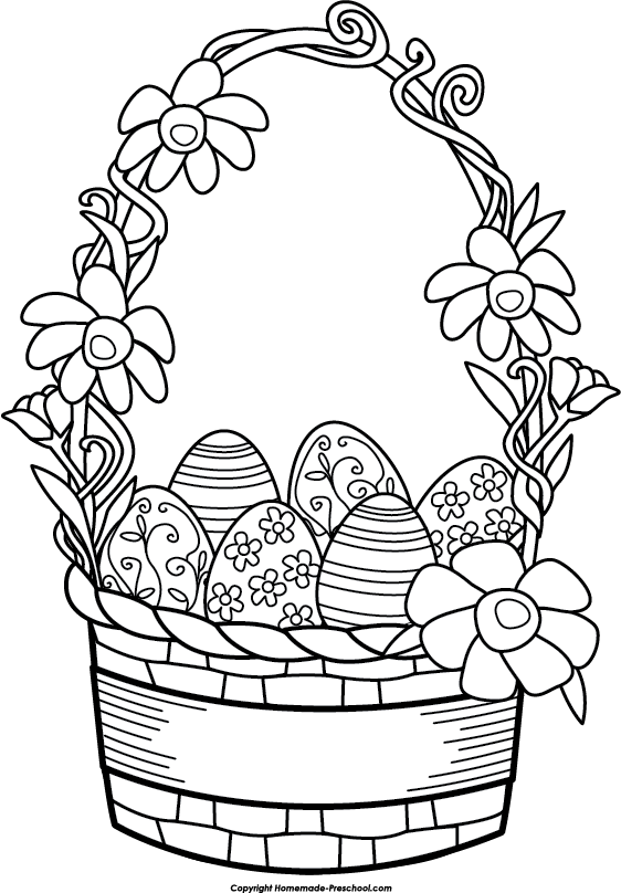 Free Easter Basket Clipart - Draw An Easter Basket (562x808)